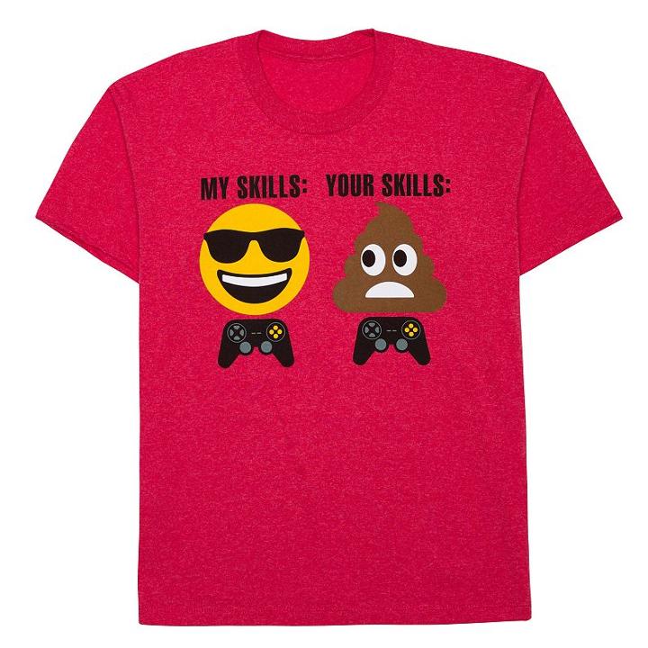 Boys 8-20 My Skills Your Skills Emojis Tee, Boy's, Size: Medium, Med Pink