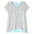 Girls 7-16 Double Layer Tulip Back Tank Top Tee, Size: 14, Silver