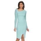 Women's Jennifer Lopez Asymmetrical Sheath Dress, Size: 2, Med Blue