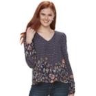 Juniors' Love, Fire Tie-front Long Sleeve Top, Teens, Size: Xs, Blue