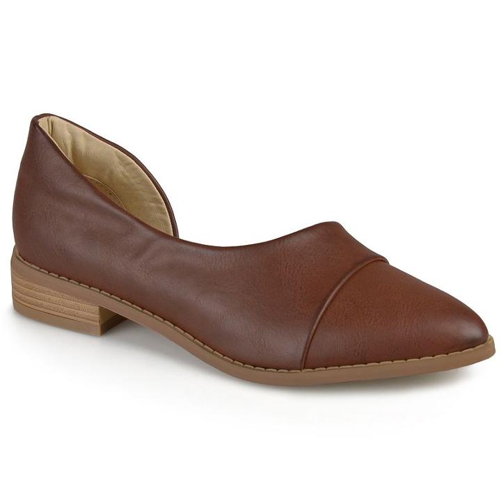 Journee Collection Laken Women's D'orsay Flats, Girl's, Size: 6, Brown
