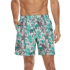 Men's Croft & Barrow&reg; Printed Swim Trunks, Size: Medium, Turquoise/blue (turq/aqua)