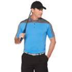 Men's Grand Slam On Course Colorblock Heathered Performance Golf Polo, Size: Small, Blue