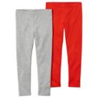 Girls 4-8 Carter's 2-pk. Solid Leggings, Size: 6, Ovrfl Oth