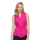 Women's Dana Buchman Tie-front Crepe Top, Size: Large, Pink