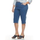 Plus Size Croft & Barrow&reg; Mini Tab Rivet Capri Jeans, Women's, Size: 2 - Regular, Blue
