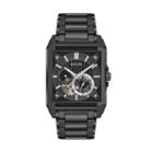 Bulova Men's Ion-plated Stainless Steel Automatic Skeleton Watch - 98a180, Black