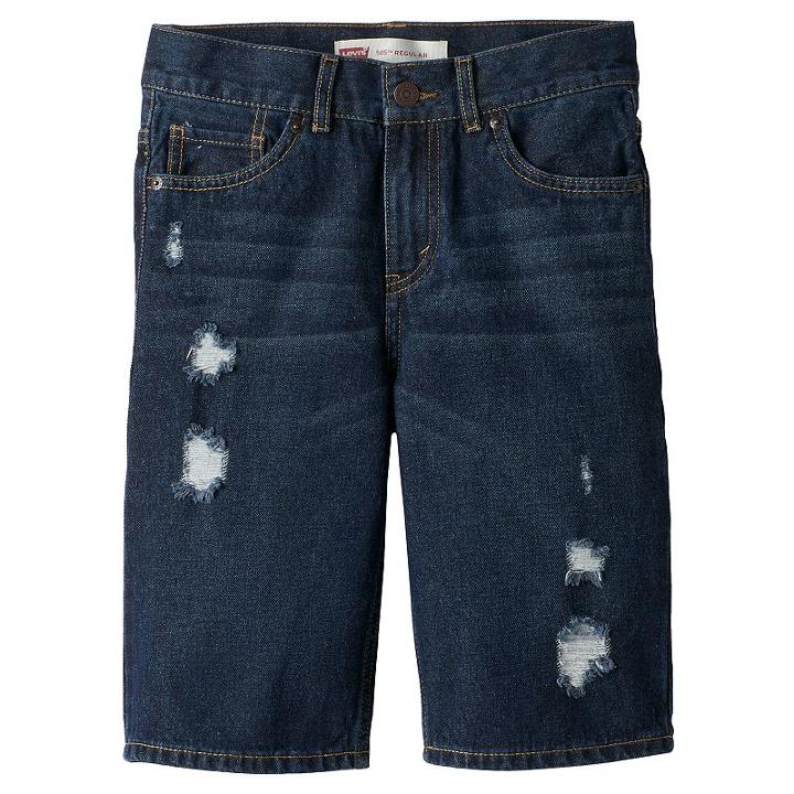 Boys 8-20 Levi's&reg; 505&trade; Distressed 5-pocket Denim Shorts, Boy's, Size: 18, Dark Blue