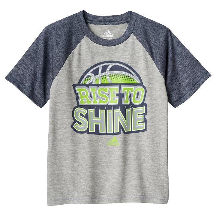 Boys 4-7x Adidas Climalite Raglan Basketball Tee, Boy's, Size: 7, Dark Grey