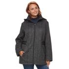 Plus Size D.e.t.a.i.l.s Hooded Side Tab Jacket, Women's, Size: 2xl, Black