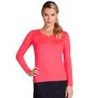 Women's Tail Coral Glam Jonie V-neck Tennis Top, Size: Large, Med Orange