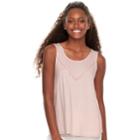 Juniors' Love, Fire Solid Pom-pom Tank, Teens, Size: Small, Purple
