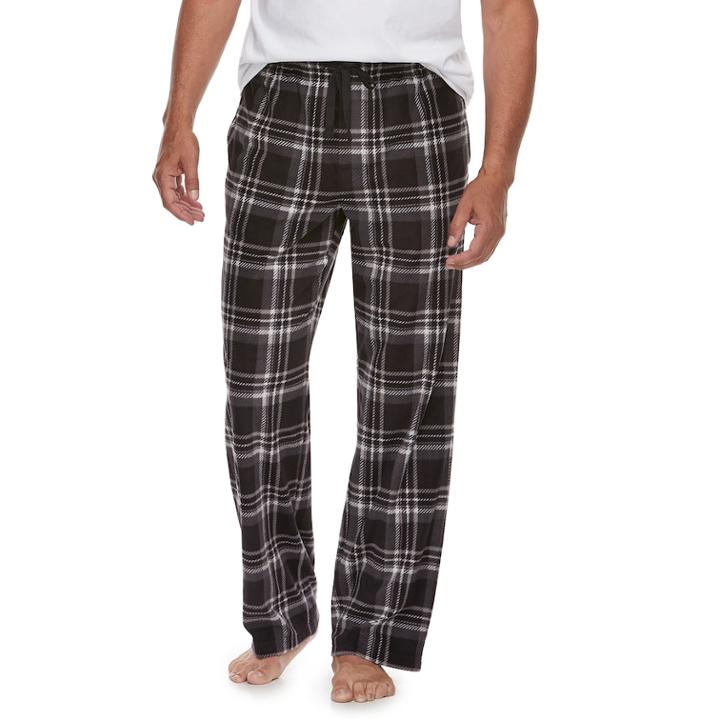 Men's Croft & Barrow&reg; Microfleece Lounge Pants, Size: Small, Black