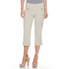 Women's Dana Buchman Zippered Pull-on Capris, Size: Xl, Lt Brown