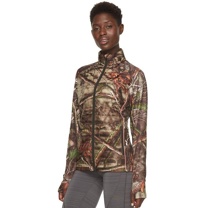 Women's Huntworth Oak Tree Evo Camo Mid Layer Jacket, Size: Large, Brown