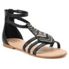 So&reg; Ticket Girls' Gladiator Sandals, Size: 2, Black