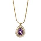 1928 Purple Teardrop Pendant Necklace, Women's, Size: 16