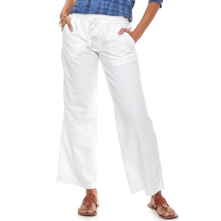 Women's Sonoma Goods For Life&trade; Linen Pants, Size: 12, Natural