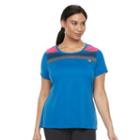 Plus Size Fila Sport&reg; Performance Mesh Yoke Scoopneck Tee, Women's, Size: 1xl, Blue