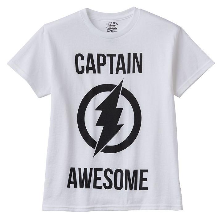 Boys 8-20 Captain Awesome Tee, Boy's, Size: Medium, White