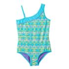 Girls 4-6x Free Country Asymmetrical One-piece Swimsuit, Size: 6x, Blue Other
