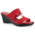 Tuscany By Easy Street Marietta Women's Wedge Sandals, Size: 7 Wide, Brt Red