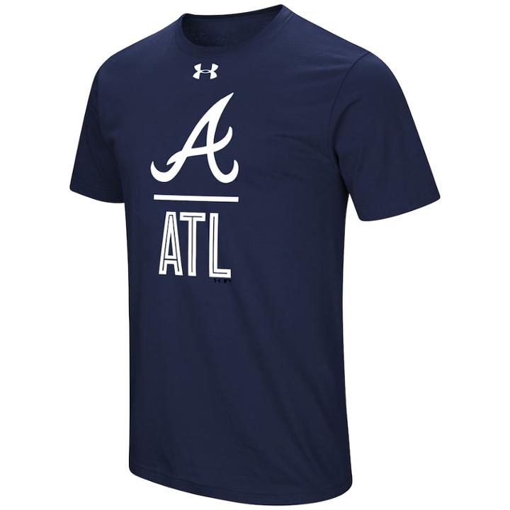 Men's Under Armour Atlanta Braves Slash Tee, Size: Large, Blue (navy)