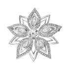 Dana Buchman Openwork Simulated Crystal Flower Pin, Women's, Silver