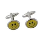 Bey-berk Smiley Cuff Links, Men's, Yellow
