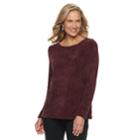 Women's Dana Buchman Scoopneck Chenille Sweater, Size: Medium, Drk Purple