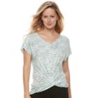 Women's Apt. 9&reg; Twist Front Tee, Size: Small, Light Blue