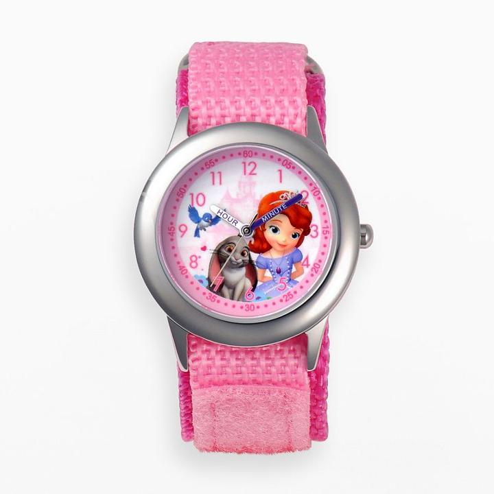 Disney's Sofia The First & Clover Kids' Time Teacher Watch, Girl's, Pink