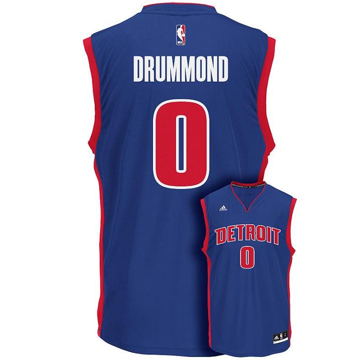 Men's Adidas Detroit Pistons Andre Drummond Nba Replica Jersey, Size: Medium, Blue