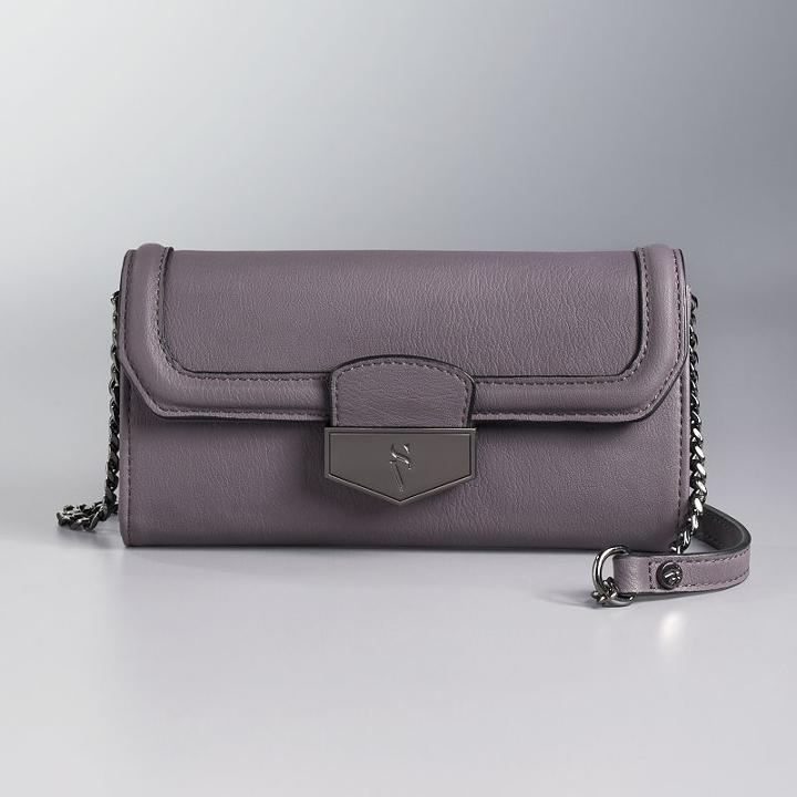 Simply Vera Vera Wang Signature Fold Over Crossbody Bag, Women's, Med Purple