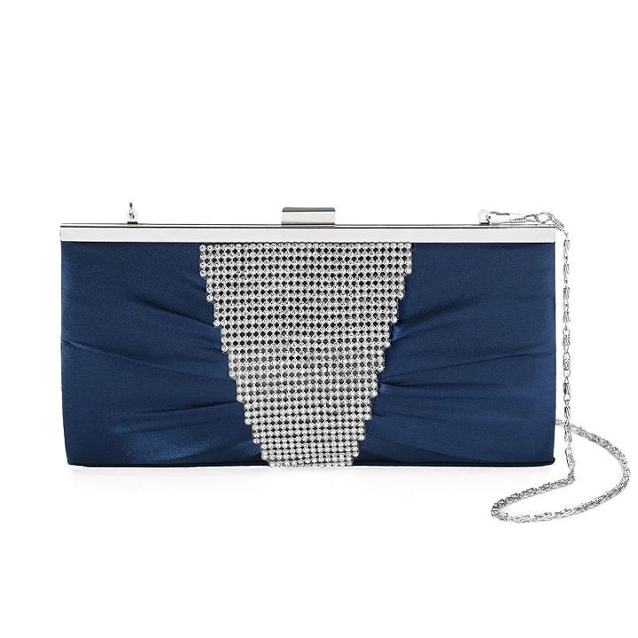 Gunne Sax By Jessica Mcclintock Laura Rhinestone Pleated Clutch, Women's, Blue (navy)