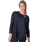 Women's Soybu Skyla Asymmetrical Hem Sweater, Size: Medium, Dark Blue