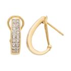 14k Gold Igl Certified 1 Carat T.w. Diamond J-hoop Earrings, Women's, White