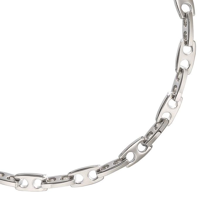 Stainless Steel Dual Hole Necklace - 22-in. - Men, Size: 22, Grey