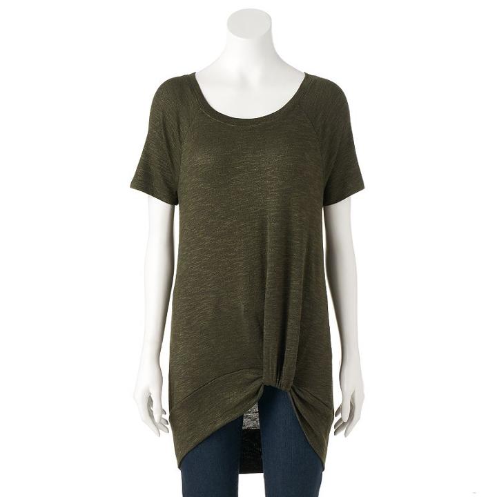 Women's Juicy Couture Marled Twist Tunic, Size: Xl, Med Green
