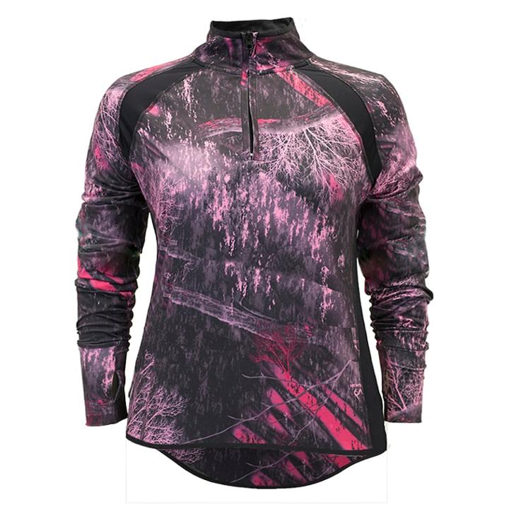 Women's Realtree Ascent 1/4-zip Wind Shirt, Size: Xl, Dark Pink