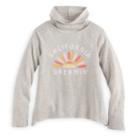 Girls 7-16 So&reg; Cowlneck Curved Hem Fleece-lined Graphic Top, Size: 7-8, Grey (charcoal)