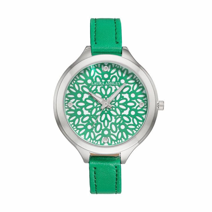 Laura Ashley Women's Floral Watch, Green