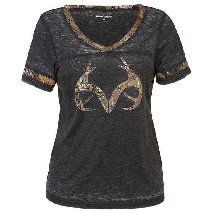 Women's Realtree Bell Burnout Camo Tee, Size: Xl, Oxford