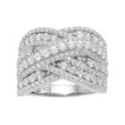 Sterling Silver Cubic Zirconia Woven Ring, Women's, Size: 8, White
