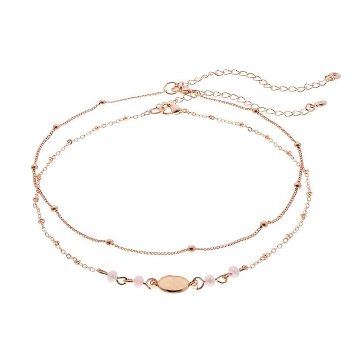 Lc Lauren Conrad Ball Bead Double Strand Choker Necklace, Women's, Pink