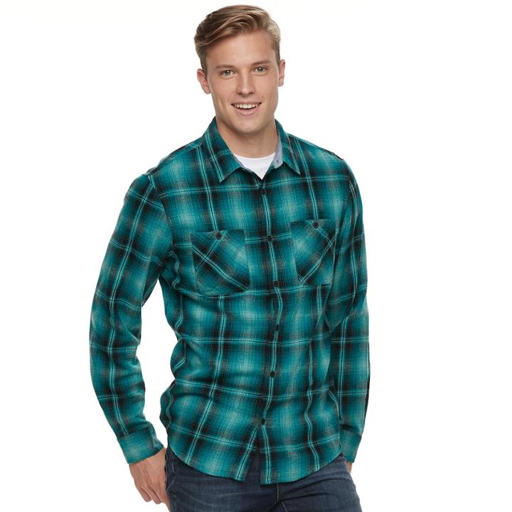 Men's Urban Pipeline&reg; Button-down Shirt, Size: Large, Dark Blue