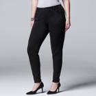 Plus Size Simply Vera Vera Wang Skinny Ponte Pants, Women's, Size: 1x Long, Black