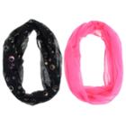 Girls 7-14 2-pack Celestial Oil Spill Foil & Solid Loop Infinity Scarves, Oxford