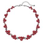 Red Simulated Pearl Twisted Necklace, Women's