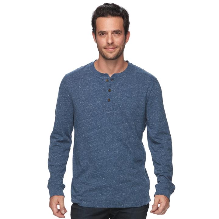 Men's Croft & Barrow&reg; Classic-fit Stretch Henley, Size: Large, Dark Blue